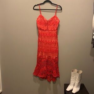 Parker Red Lace Dress Small with tags